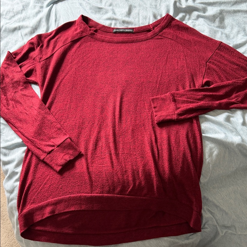 Harlowe & Graham Rich Burgundy Crew Neck Sweater